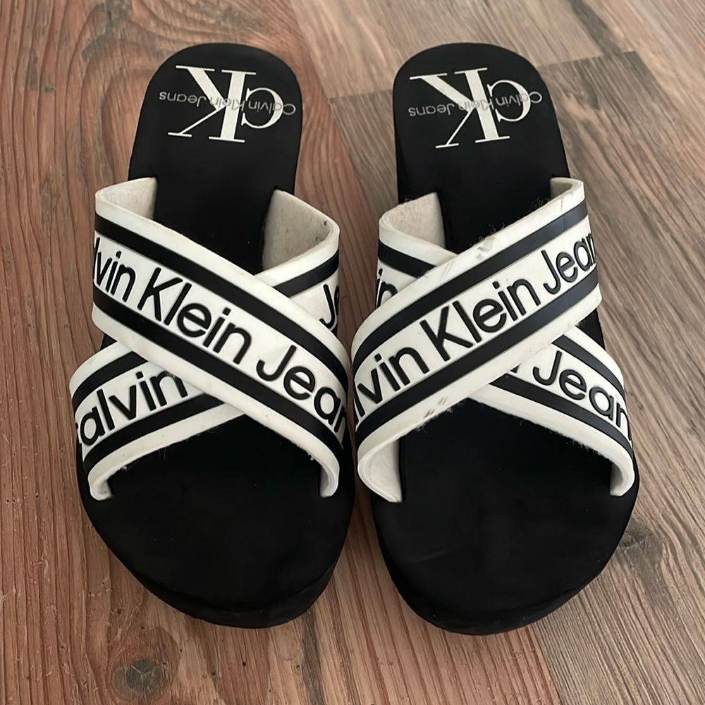 Calvin Klein Wedge Sandals, Size 9
